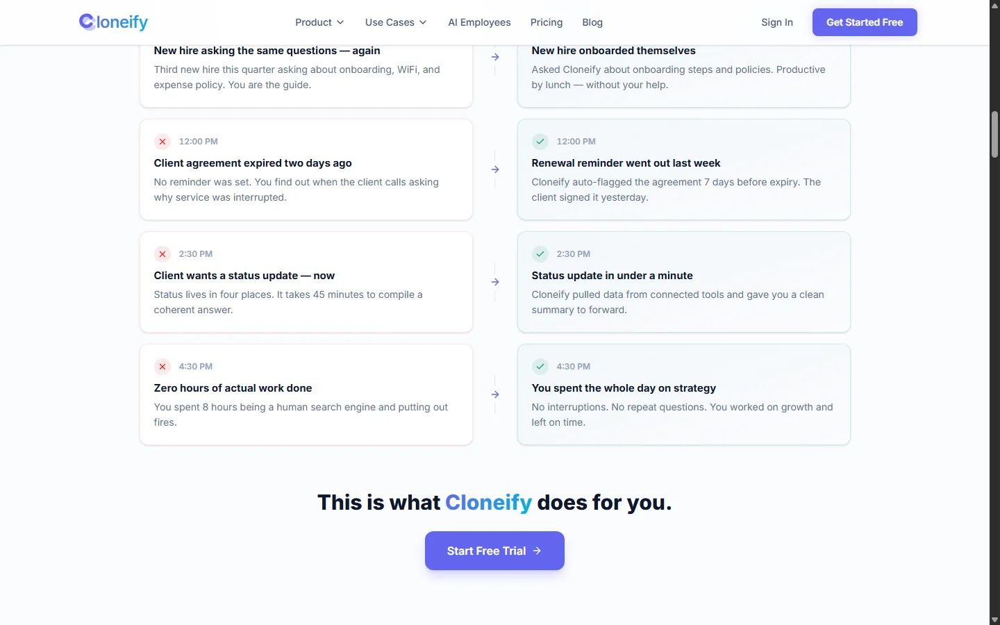 Cloneify interface